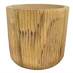 HORTICO RIBBED Wooden House Planter with Legs, Tall Indoor Plant Pot Stand with Waterproof Liner