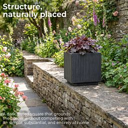 IDEALIST Lite Vertical Ribbed Square Effect Outdoor Planter