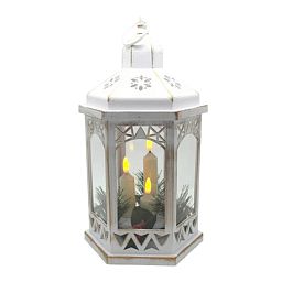 Hexagonal Christmas Lantern with Triple Flickabrights Candles