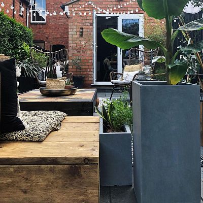 IDEALIST Lite Contemporary Light Concrete Trough Planter