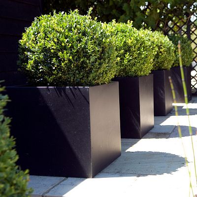 Square Fiberstone Contemporary Planter by Cadix Capi Lux