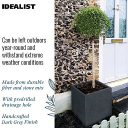 IDEALIST Lite Square Box Contemporary Light Concrete Planter