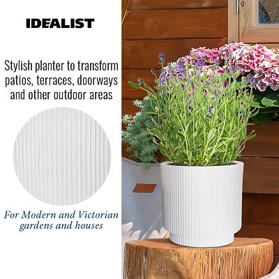 IDEALIST Lite Vertical Ribbed Cylinder Outdoor Planter