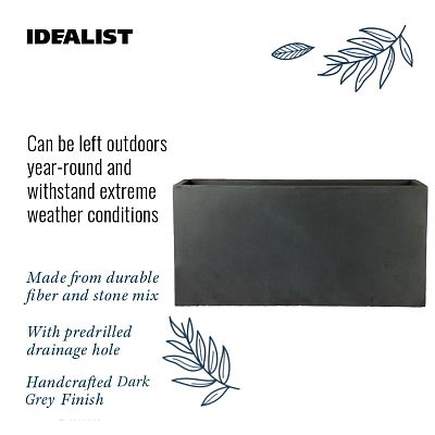 IDEALIST Lite Contemporary Light Concrete High Trough Planter