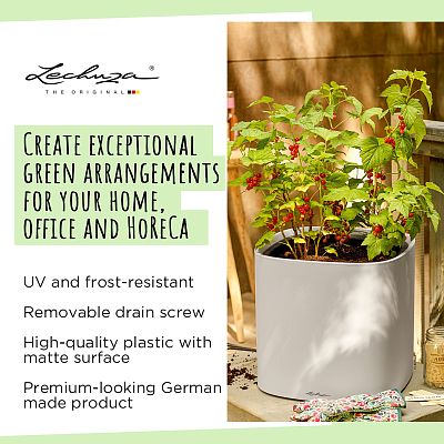 LECHUZA PILA Color Square Poly Resin Self-watering Planter
