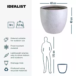 IDEALIST Lite Contemporary Light Concrete Egg Planter