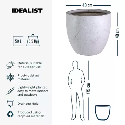 IDEALIST Lite Contemporary Light Concrete Egg Planter