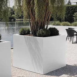 PURE Cube Outdoor Fiberglass Planter