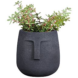 IDEALIST Lite Textured Concrete Effect Oval Indoor Face Pot