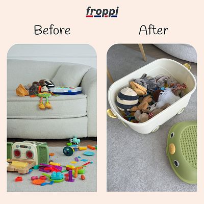 Toy Box for Toy Storage on Wheels with Lid by Froppi