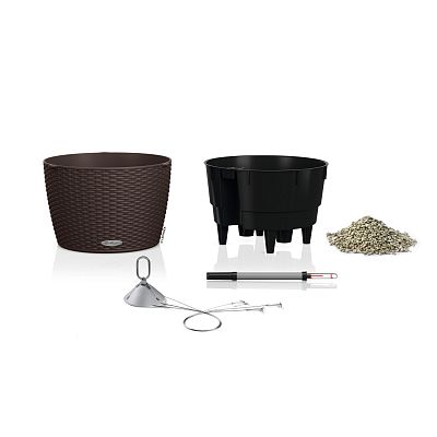 LECHUZA NIDO Cottage Round Poly Resin Outdoor Self-watering Planter
