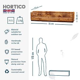 Rustic Scandinavian Redwood Window Box Outdoor Planter Made in UK by HORTICO