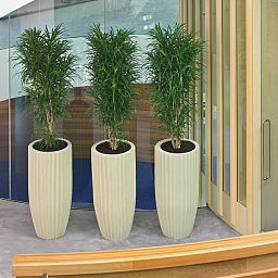 Sahara Round Tall Polystone Outdoor Planter