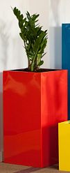 Parallel Tower Contemporary Square Tall GRP Planter