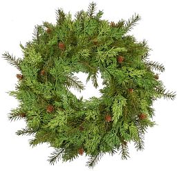 Pine Wreath with Cones Artificial Branch Plant