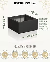 PURE Low Cube Outdoor Fibreglass Planter