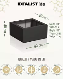 PURE Low Cube Outdoor Fibreglass Planter