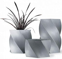 Twister Fiberglass Round Tall Aluminium Planter Pot In/Out