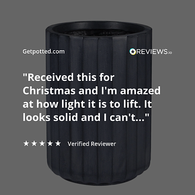 IDEALIST Lite Modern Ribbed Cylinder Round Outdoor Planter