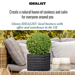 IDEALIST Lite Straw Ribbed Square Outdoor Planter