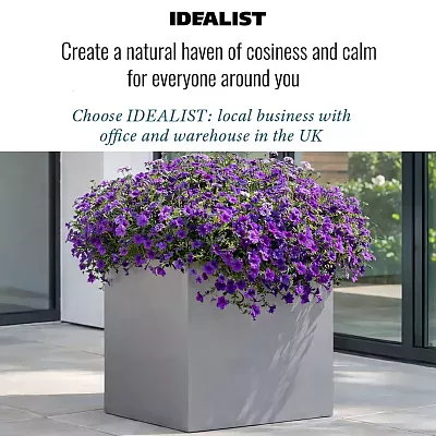 IDEALIST Lite Square Box Contemporary Light Concrete Planter