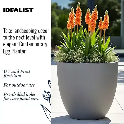 IDEALIST Lite Contemporary Light Concrete Egg Planter
