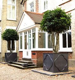 Hampton Tank Fiberglass Square Faux Lead Planter Pot In/Out