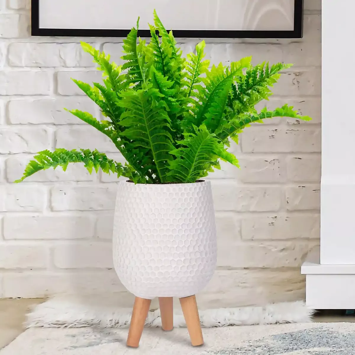 IDEALIST Lite Honeycomb Style Egg Planter on Legs, Round Pot Plant Stand Indoor