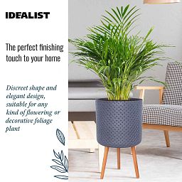 IDEALIST Lite Dotted Style Planter on Legs, Round Plant Pot Indoor