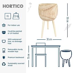HORTICO TREND Wooden House Planter with Legs, Tall Indoor Plant Pot Stand with Waterproof Liner