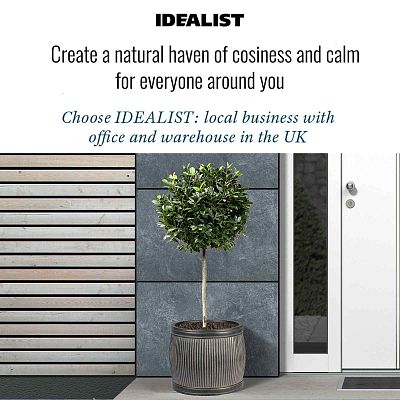 IDEALIST Lite Vertical Ribbed Vintage Style Barrel Round Planter