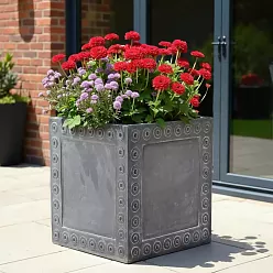 Cromwell Fiberglass Cube Antique FL Planter Pot In/Out