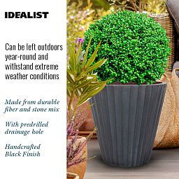 IDEALIST Lite Vintage Ribbed Round Vase Outdoor Planter