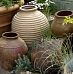 Mediterranean Fiberglass Round Tall Terracotta Planter Pot In/Out