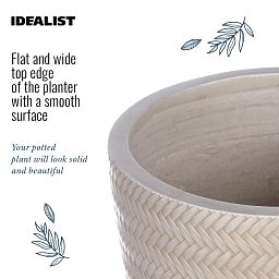 IDEALIST Lite Plaited Style Round Planter Outdoor Plant Pot