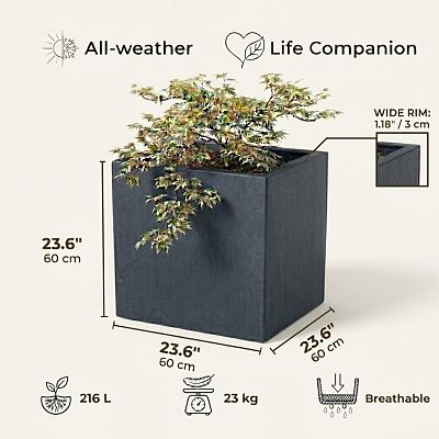 IDEALIST Lite Square Box Contemporary Light Concrete Planter