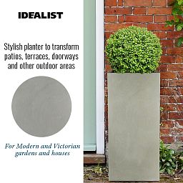 IDEALIST Lite Tall Square Contemporary Light Concrete Planter