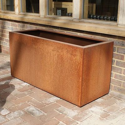 Andes Trough Corten Steel Outdoor Planter