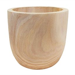 HORTICO RADIAL Wooden House Planter Round Indoor Plant Pot for House Plants with Waterproof Liner