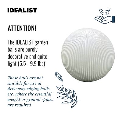 IDEALIST Lite Vertical Ribbed Outdoor Garden Decorative Ball