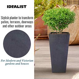 IDEALIST Lite Tall Tapered Contemporary Light Concrete Planter Set