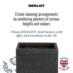 IDEALIST Lite Ribbed Light Concrete Square Planter