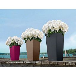 LECHUZA CUBICO Color Square Tall Poly Resin Self-watering Planter Set