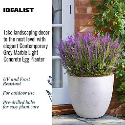 IDEALIST Lite Contemporary Light Concrete Egg Planter