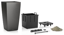 LECHUZA CUBICO Square Tall Poly Resin Self-watering Planter