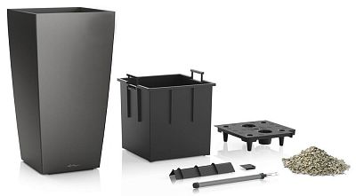 LECHUZA CUBICO Square Tall Poly Resin Self-watering Planter