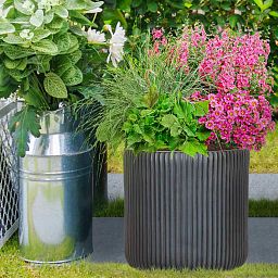IDEALIST Lite Ribbed Round Outdoor Planter