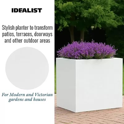 IDEALIST Lite Contemporary Light Concrete Trough Planter