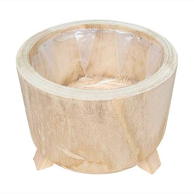 HORTICO GROWER Wooden House Planter with Legs, Indoor Plant Pot Stand with Waterproof Liner