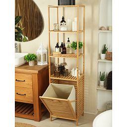 Froppi Wooden Washing Hamper Laundry Basket for Bathrooms